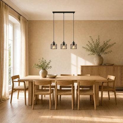Lustre Cuisine - Trio De Cages Noires
