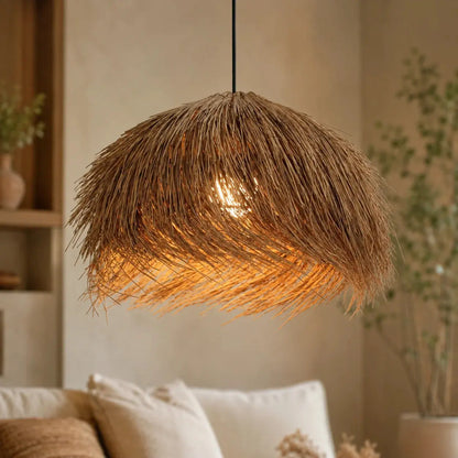 Lustre Rotin Wabi-Sabi - Dôme Tressé Artisanal
