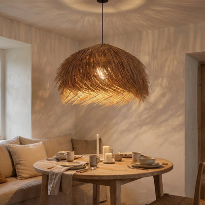 Lustre Rotin Wabi-Sabi - Dôme Tressé Artisanal