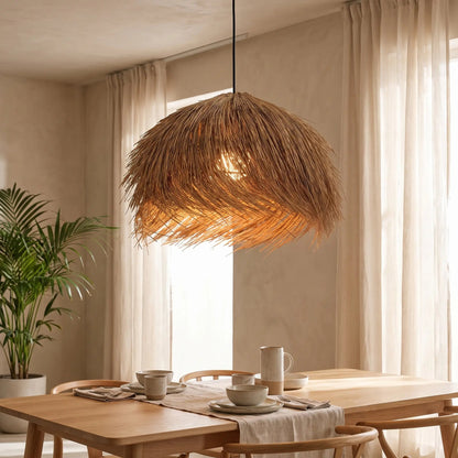 Lustre Rotin Wabi-Sabi - Dôme Tressé Artisanal