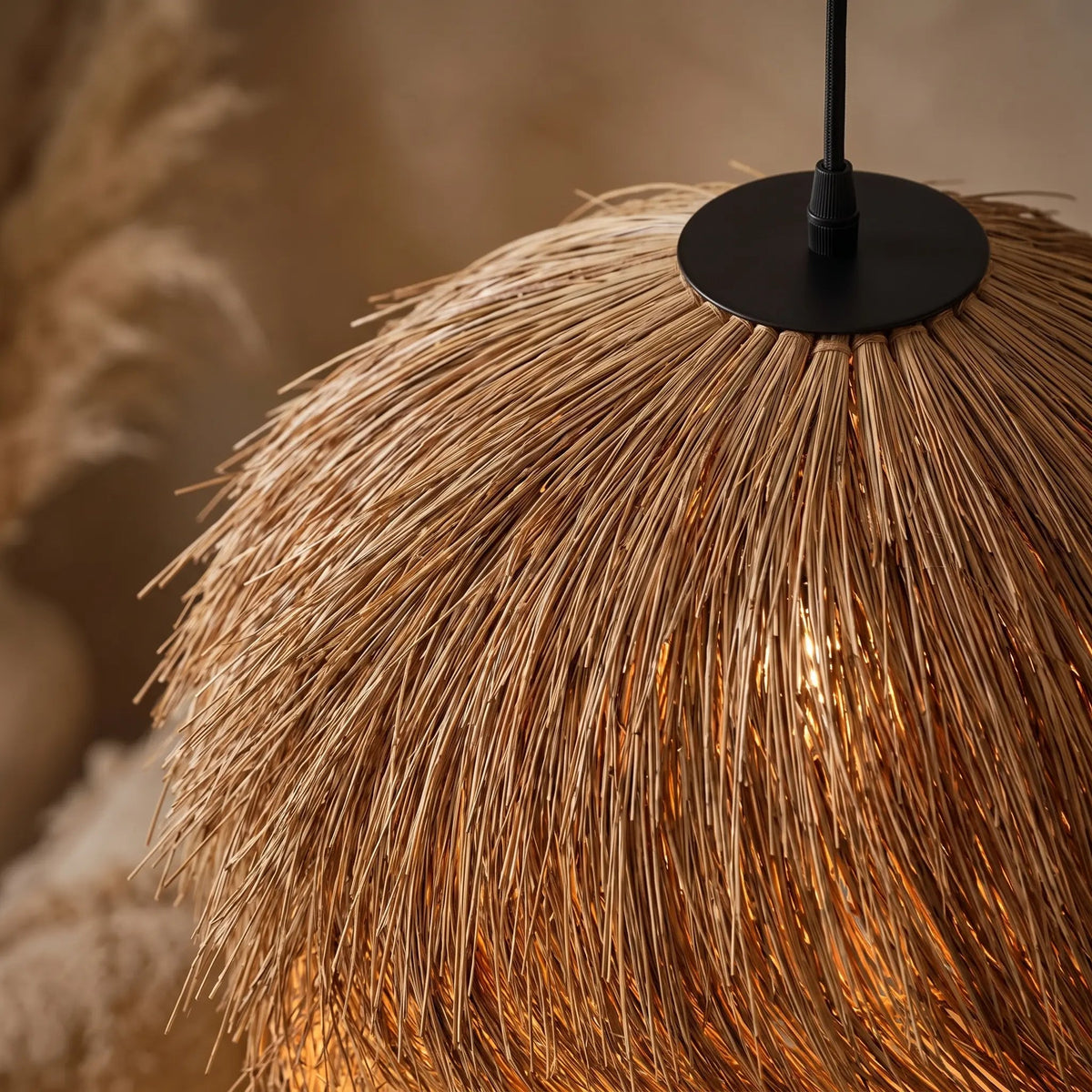 Lustre Rotin Wabi-Sabi - Dôme Tressé Artisanal