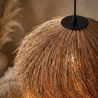 Lustre Rotin Wabi-Sabi - Dôme Tressé Artisanal