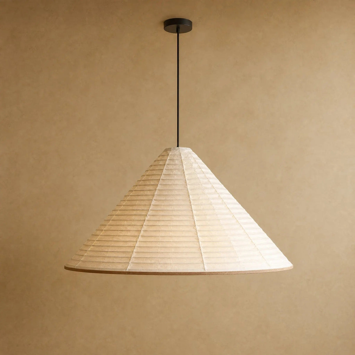 Lustre Salle À Manger - Cône Papier De Riz Plissé