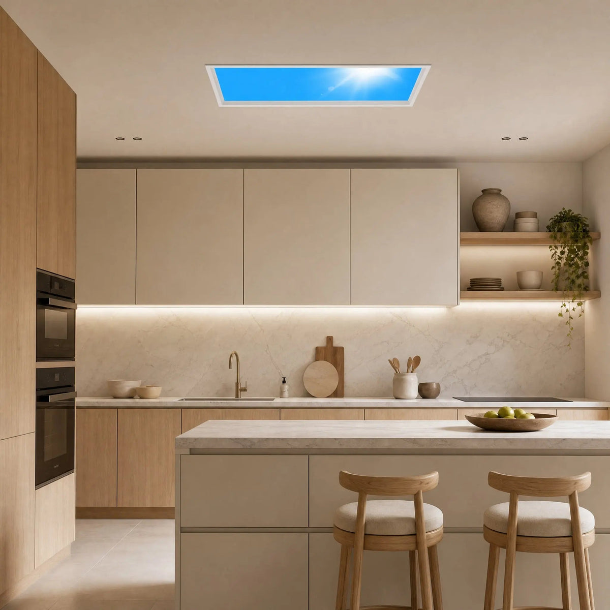 Panneau LED Plafond - Ciel Bleu Ensoleillé