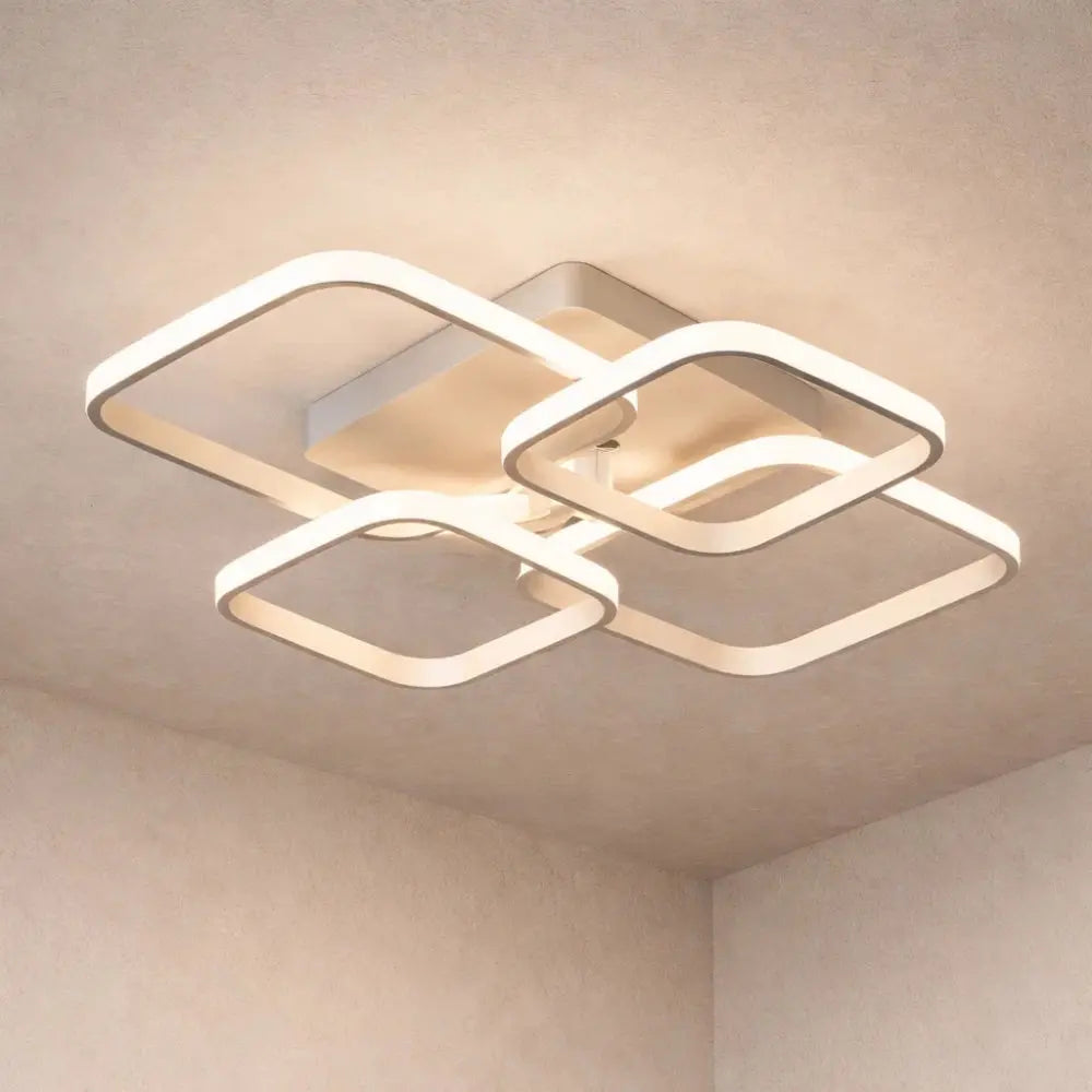 Plafonnier LED Carré - Halo Géométrique Contemporain