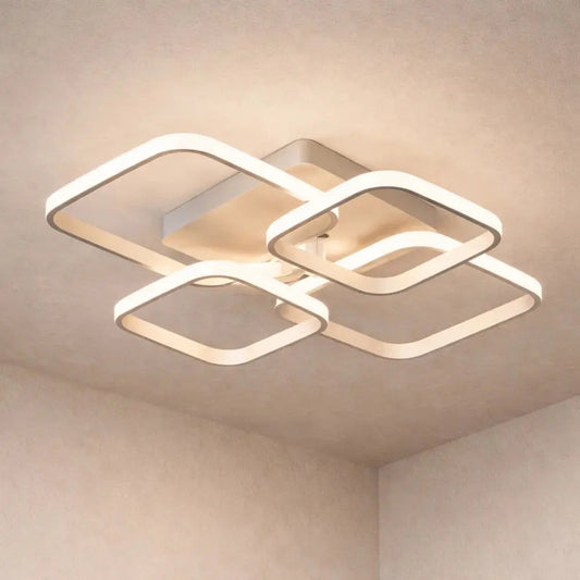 Plafonnier LED Carré - Halo Géométrique Contemporain