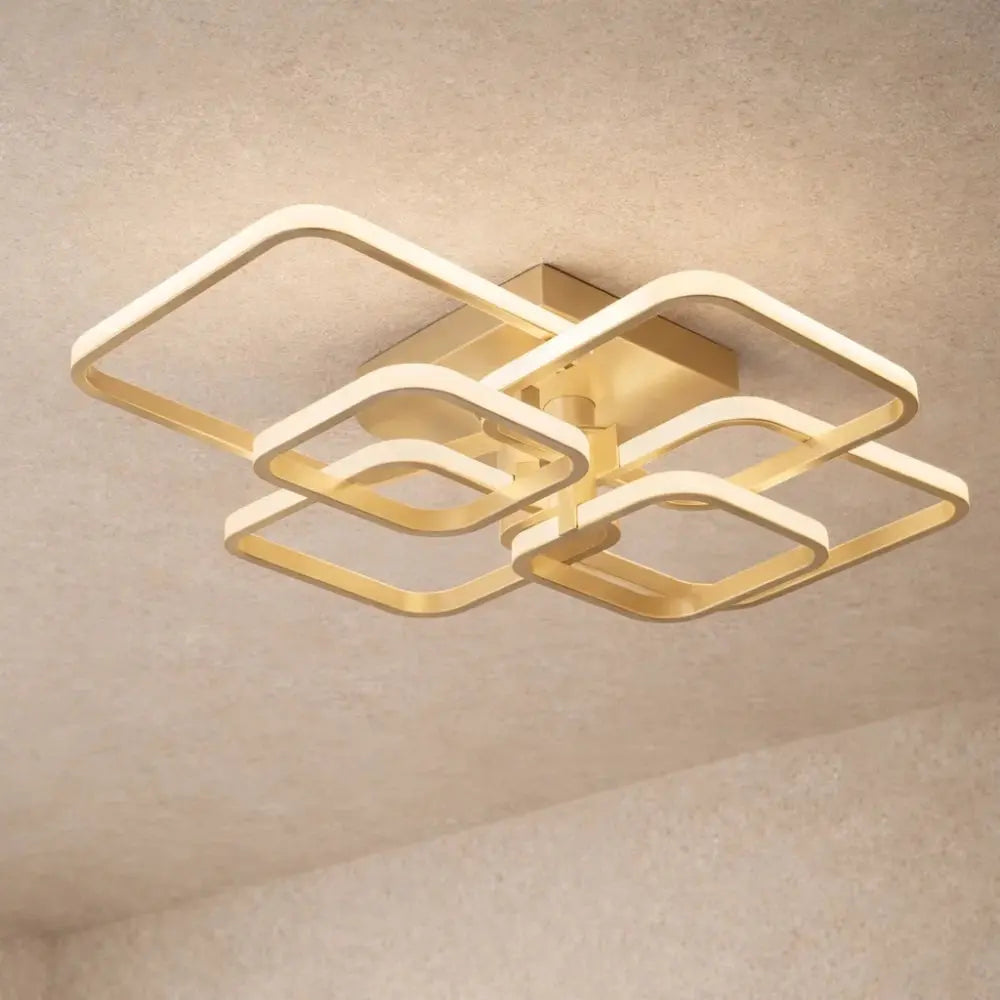 Plafonnier LED Carré - Halo Géométrique Contemporain