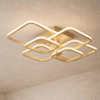Plafonnier LED Carré - Halo Géométrique Contemporain