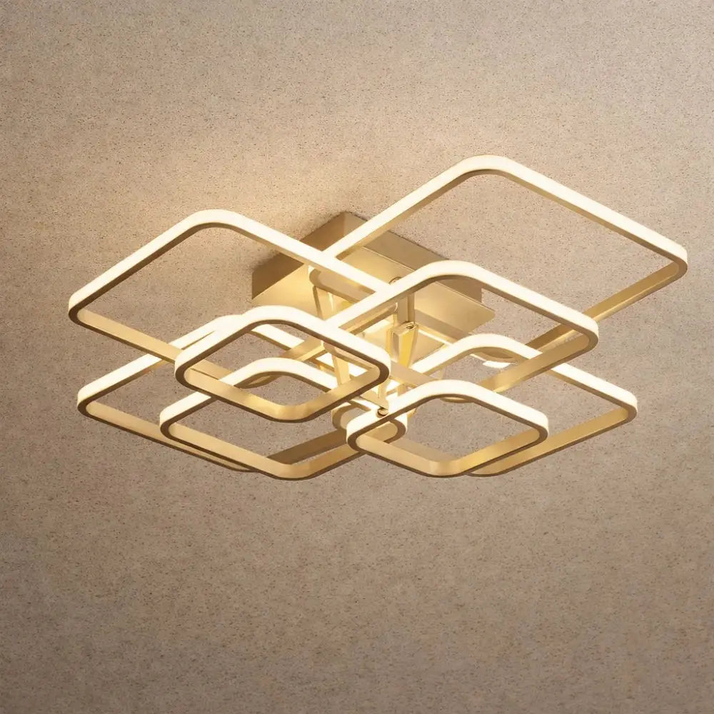 Plafonnier LED Carré - Halo Géométrique Contemporain
