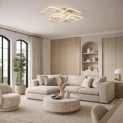 Plafonnier LED Carré - Halo Géométrique Contemporain