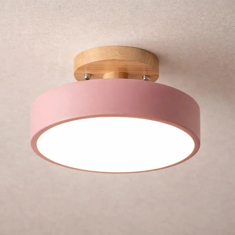 Plafonnier LED en Bois - Éclat Chaleur Nordique