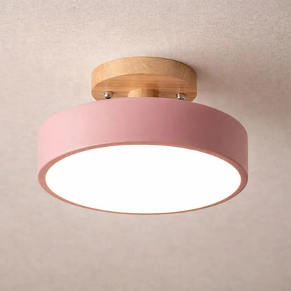 Plafonnier LED en Bois - Éclat Chaleur Nordique