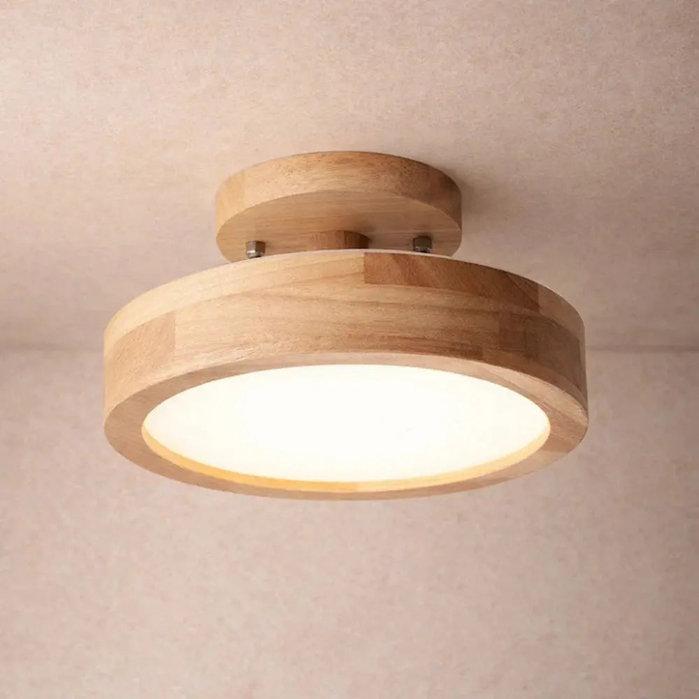 Plafonnier LED en Bois - Éclat Chaleur Nordique