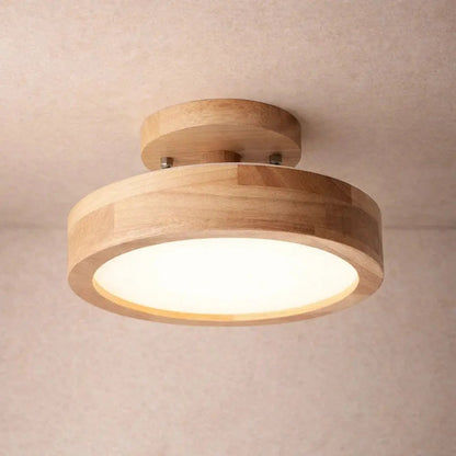 Plafonnier LED en Bois - Éclat Chaleur Nordique