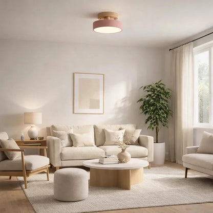 Plafonnier LED en Bois - Éclat Chaleur Nordique