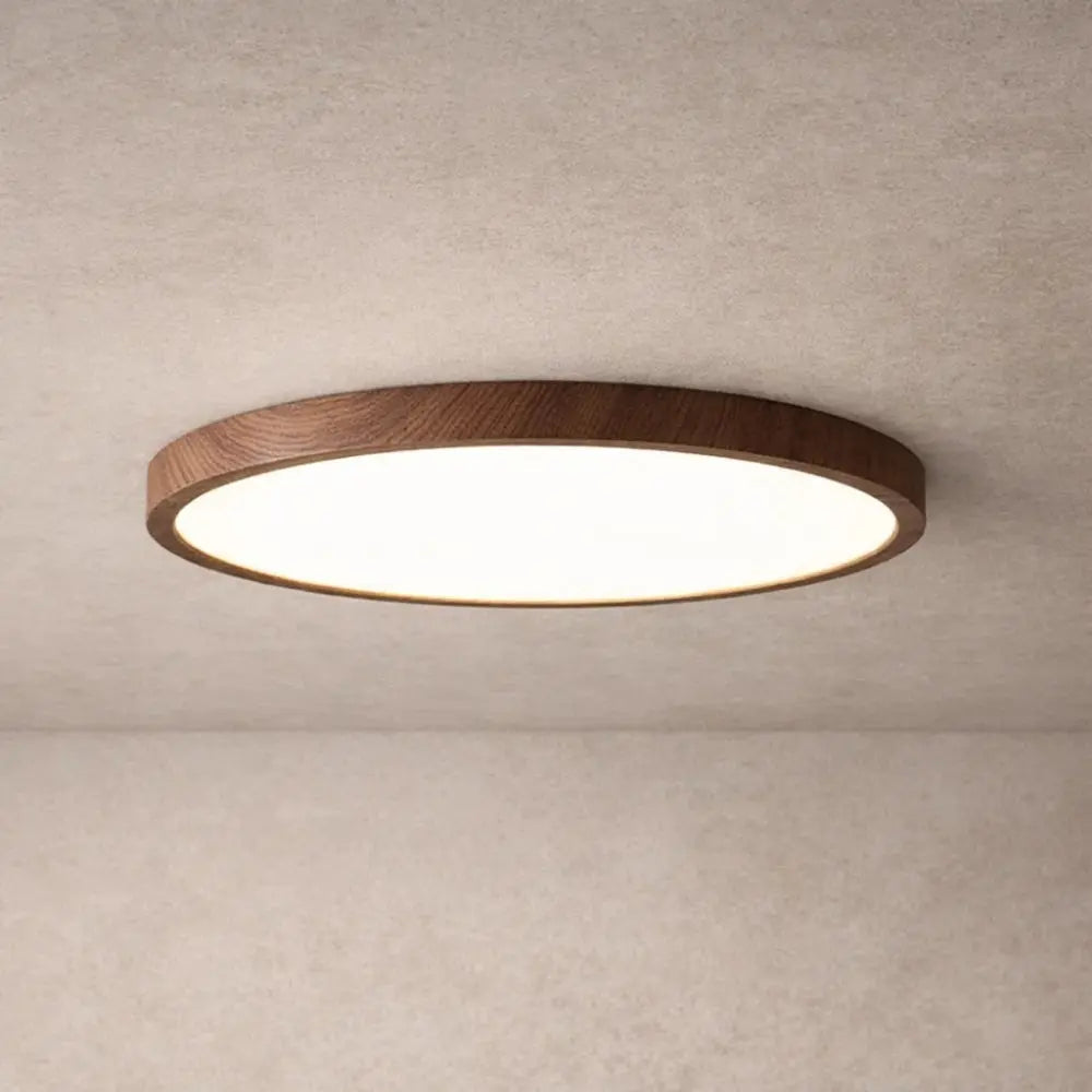 Plafonnier Rond Led - Cercle Bois Épuré