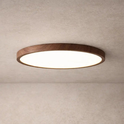 Plafonnier Rond Led - Cercle Bois Épuré