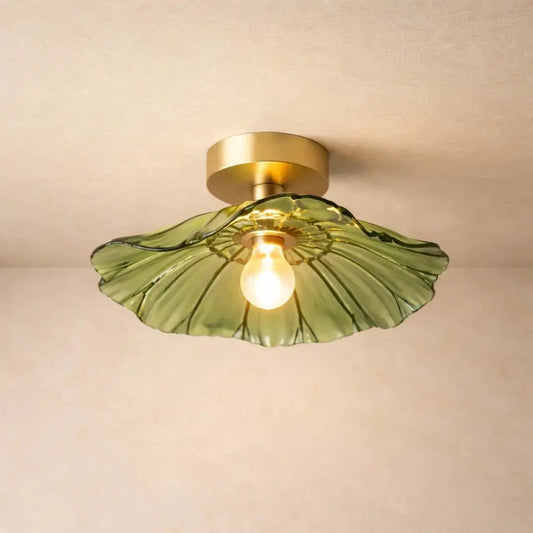 Plafonnier en Verre - Pétales Lumineux Sculptés