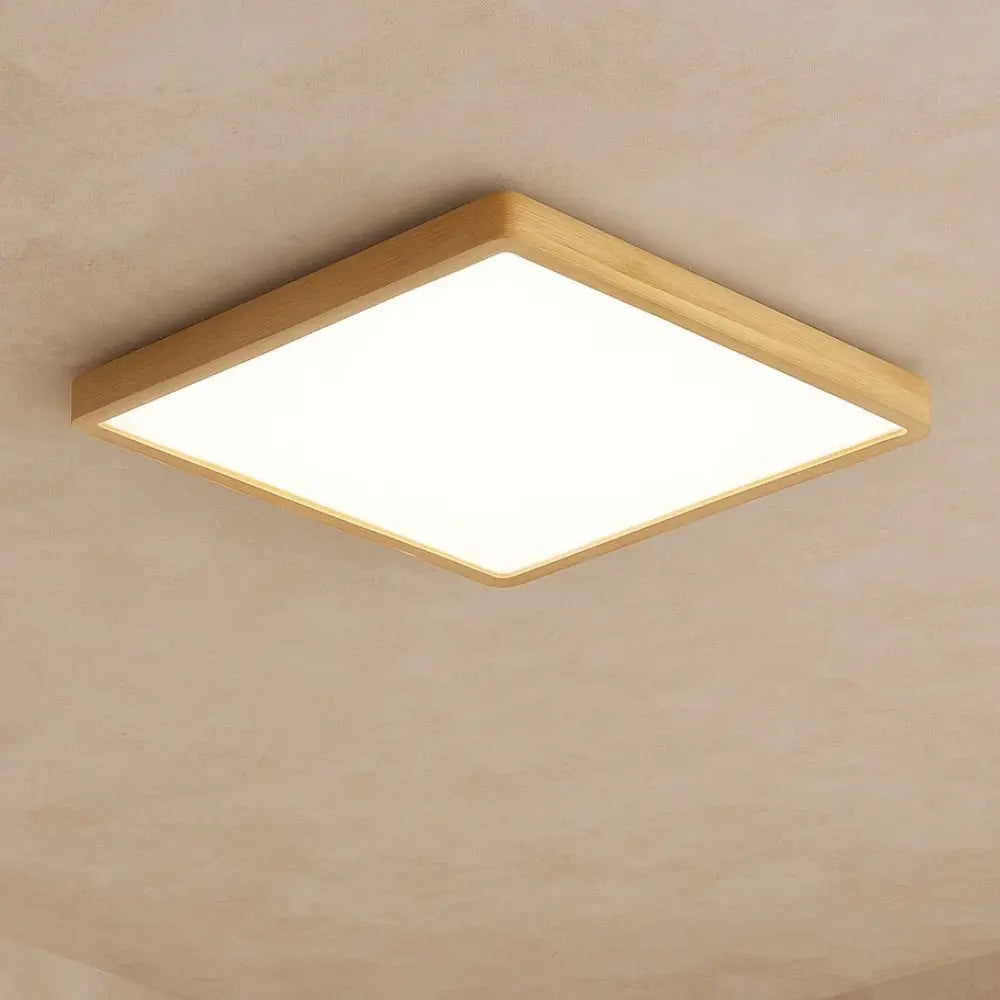 Plafonnier Led Carré - Cadre Bois Intuitif