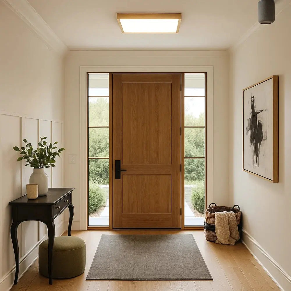 Plafonnier Led Carré - Cadre Bois Intuitif