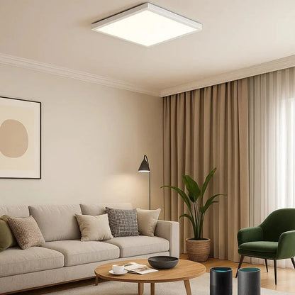 Plafonnier Led Carré - Cadre Bois Intuitif
