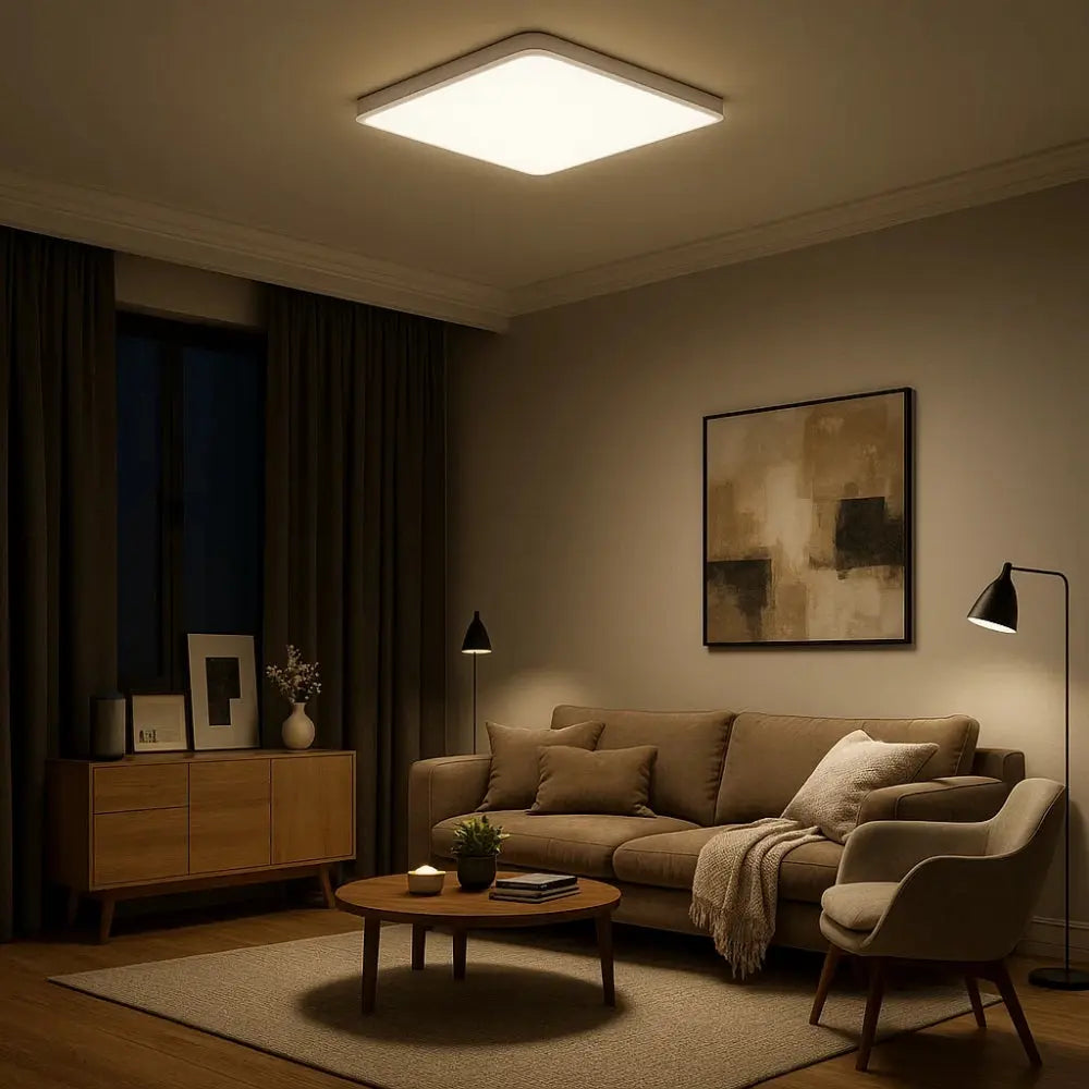Plafonnier Led Carré - Cadre Bois Intuitif