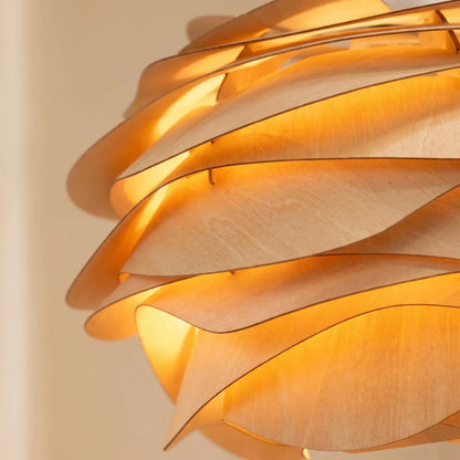 Suspension Bois Sculptée - Forme Rose Artisanale