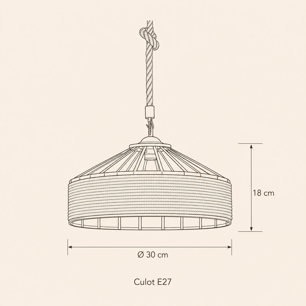 Suspension Corde - Tambour De Chanvre Rétro