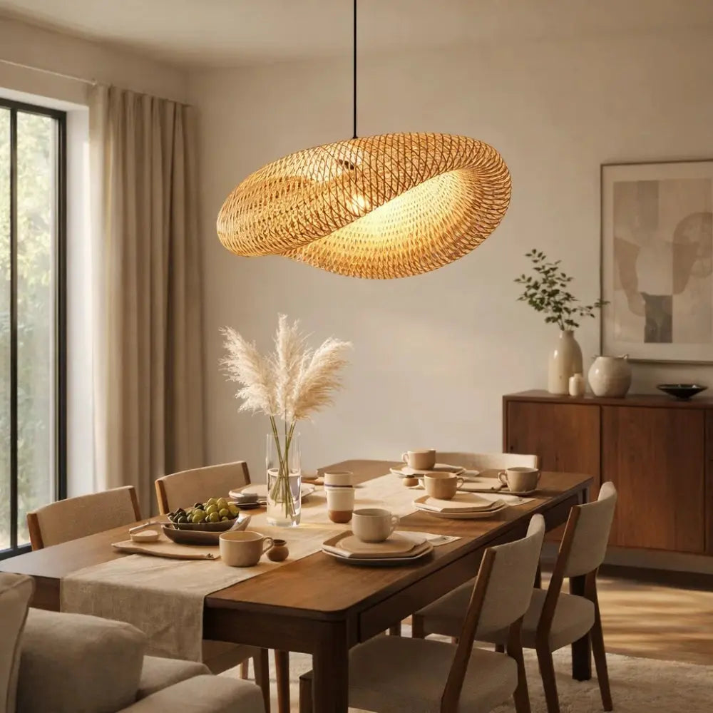 Suspension Luminaire Bambou - Halo Bambou Tressé