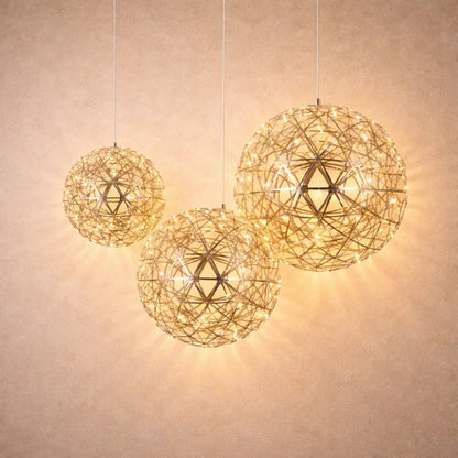 Suspension Boule LED - Feu d'Artifice Doré