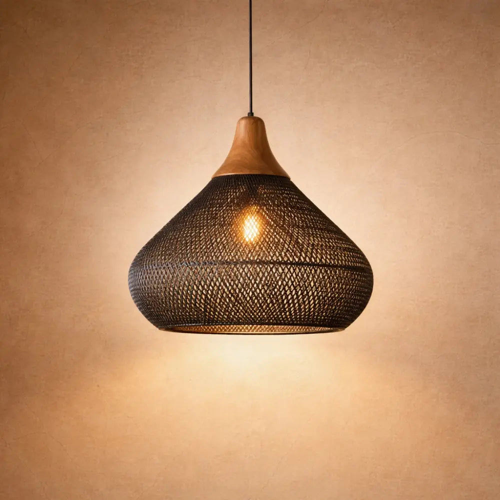 Suspension Luminaire Rotin - Halo Tressé Bohème