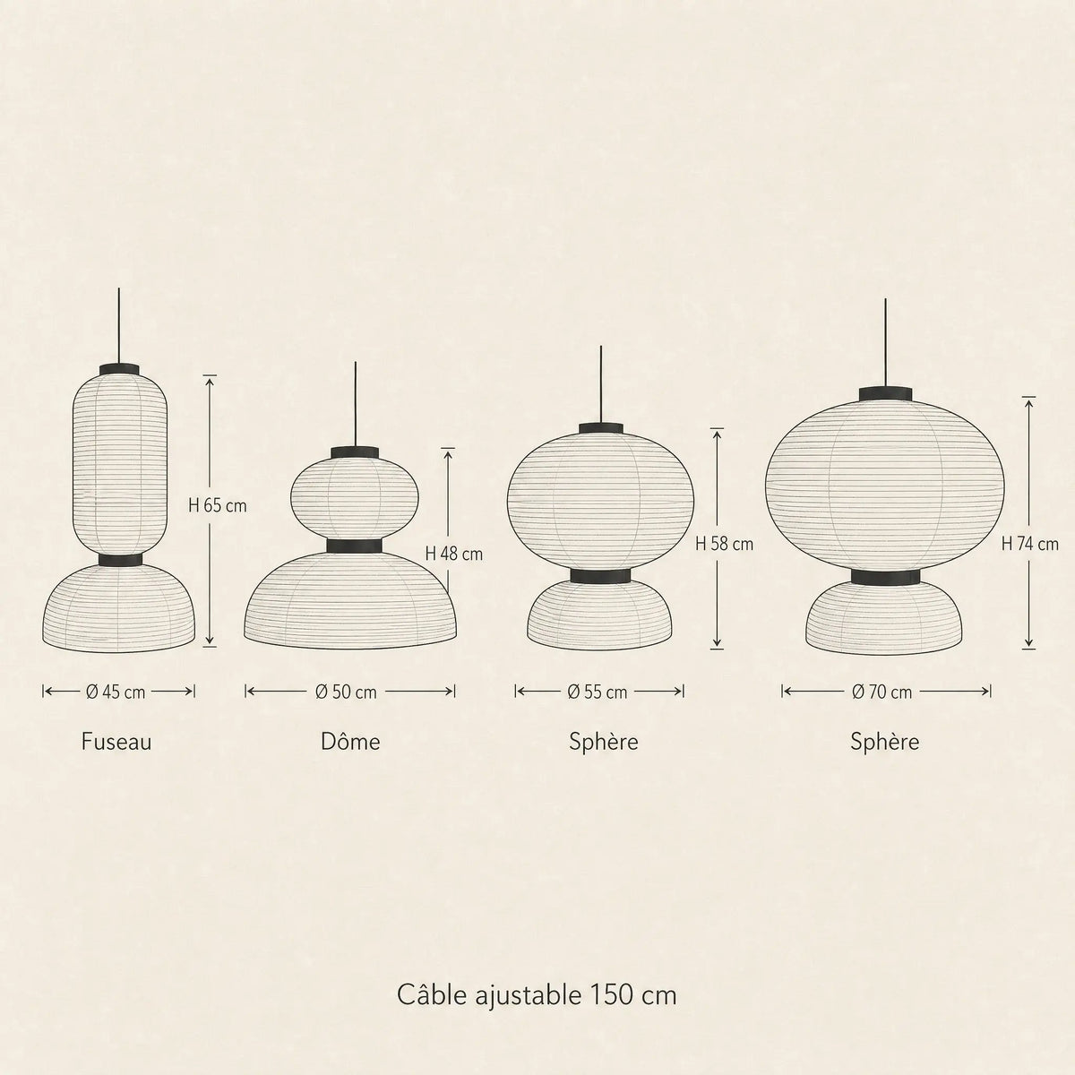 Suspension Papier de Riz - Équilibre Wabi Sabi