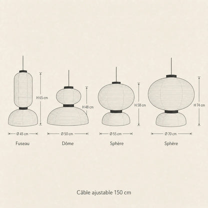 Suspension Papier de Riz - Équilibre Wabi Sabi