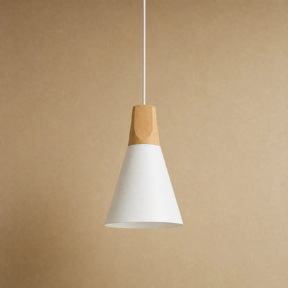 Suspension Scandinave - Cône Bois et Macaron
