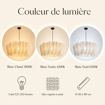 Suspension en Tissu - Voile Plissé Wabi Sabi