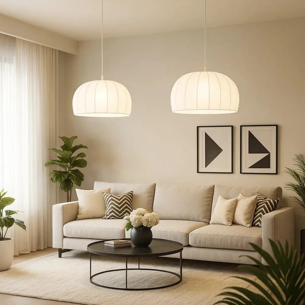 Luminaire Suspension Blanc - Tressage Bohème Lumineux