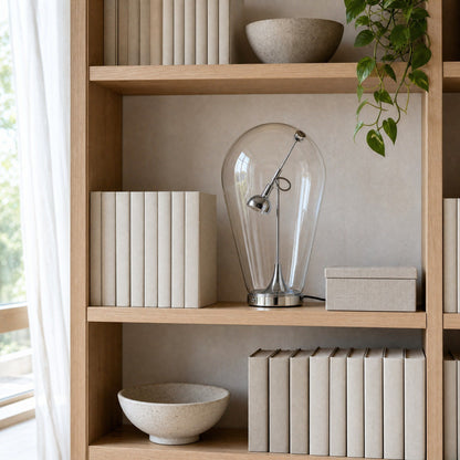 Lampe Chromée - Projecteur Sous Cloche De Verre