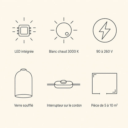 Lampe Chromée - Projecteur Sous Cloche De Verre