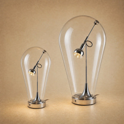 Lampe Chromée - Projecteur Sous Cloche De Verre