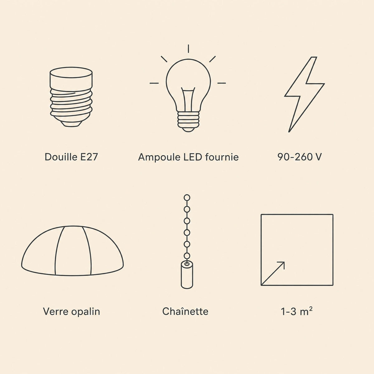 Lampe Vintage - Soucoupe Opaline Nervurée