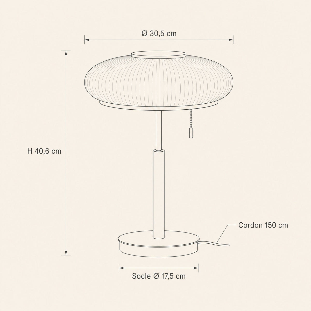 Lampe Vintage - Soucoupe Opaline Nervurée