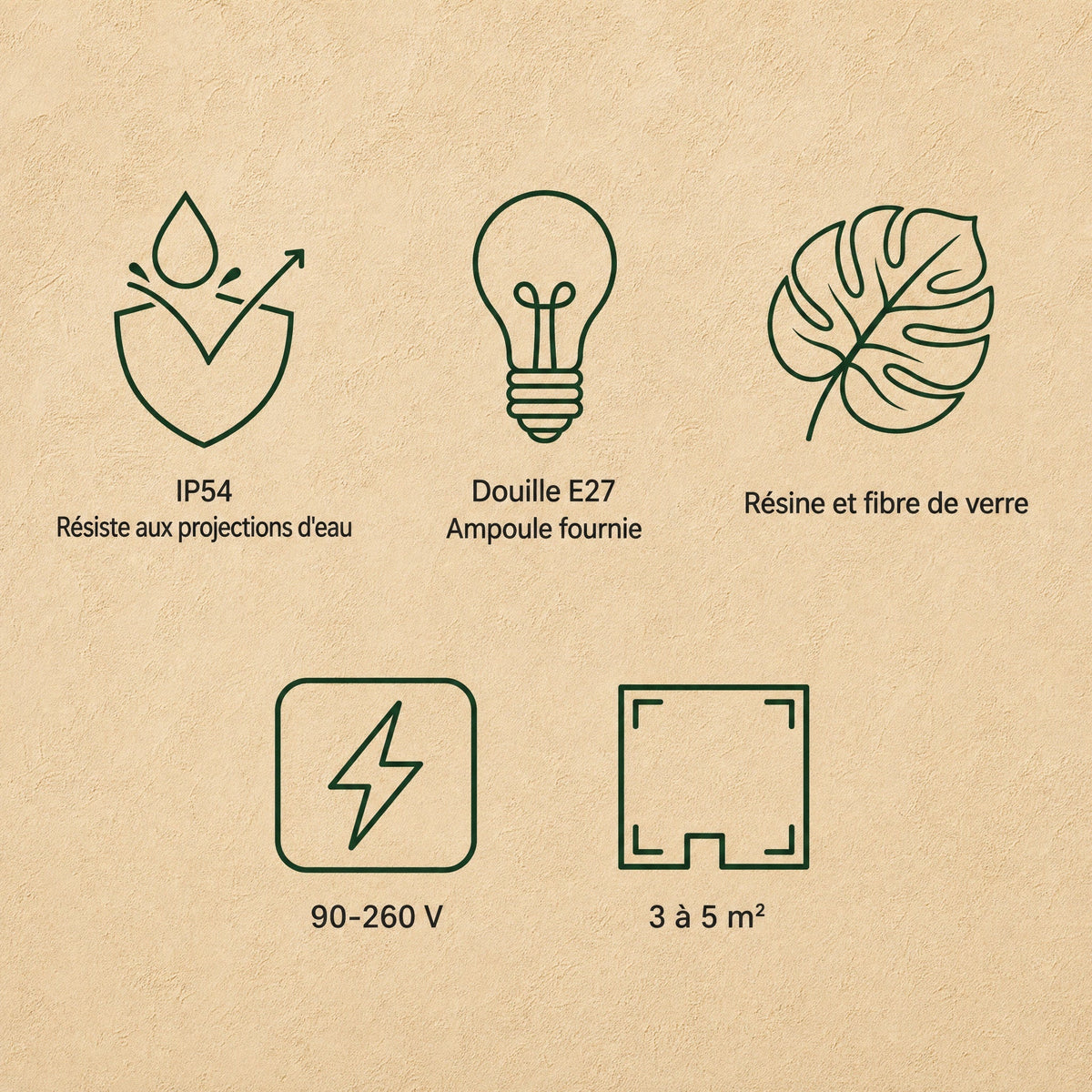 Luminaire Extérieur Mural - Grande Feuille De Monstera