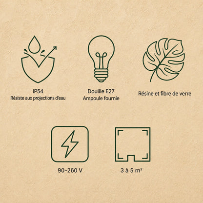 Luminaire Extérieur Mural - Grande Feuille De Monstera