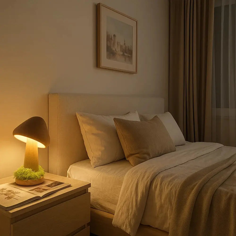 Lampe Champignon Bois - Éclat Organique