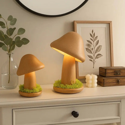 Lampe Champignon Bois - Éclat Organique