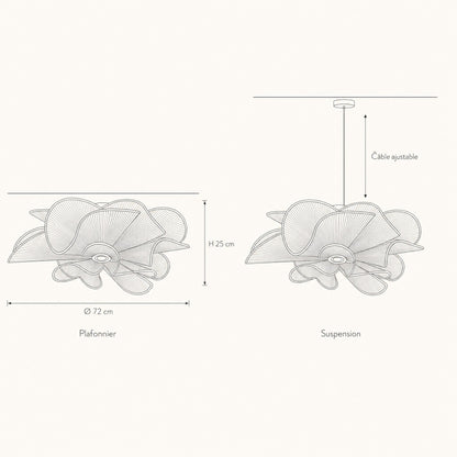 Plafonnier Fleur - Éclosion Plissée Nordique